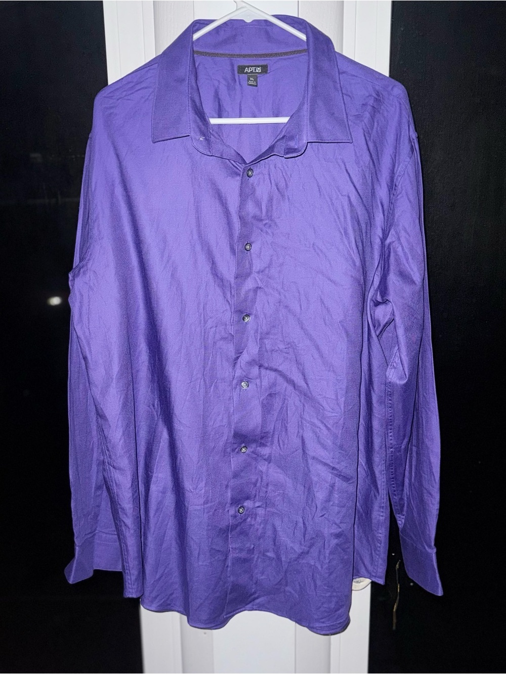 APT 9 Men’s Purple Modern Fit Long Sleeve Dress Shirt 100% Cotton Size XL New - Picture 5 of 9